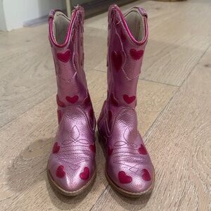 Pink Heart Cowboy Boots